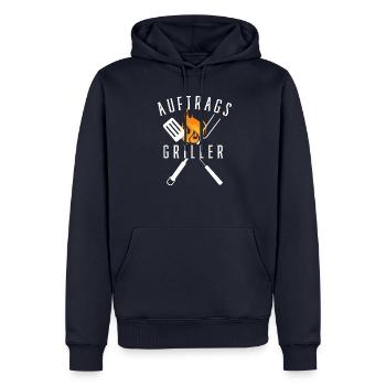 Auftrags Griller Grillen Grillmeister Grillkönig - Männer Premium Bio Hoodie - Navy - Vorne - Nico (187cm)