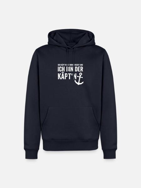 Kapitän Shirt Käpt'n Schiff fahren Boot Segeln - Männer Premium Bio Hoodie - Navy