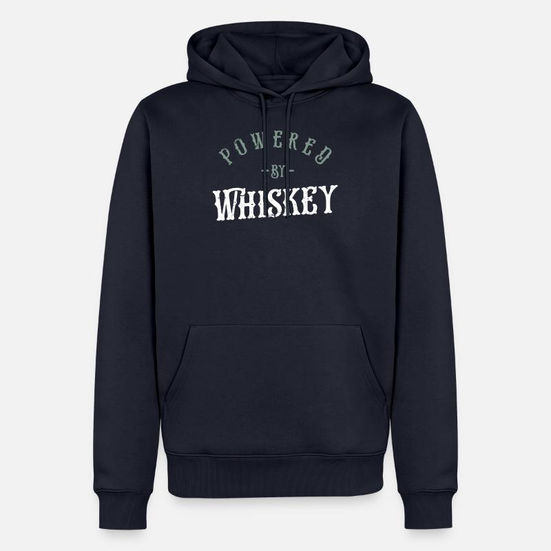 Powered By Whisky - Whisky - Sweat à capuche Premium bio Homme - bleu marine