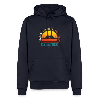 Der Mann Der Mythos Die Legende Vater - Männer Premium Bio Hoodie - Navy - Vorne - Nico (187cm)