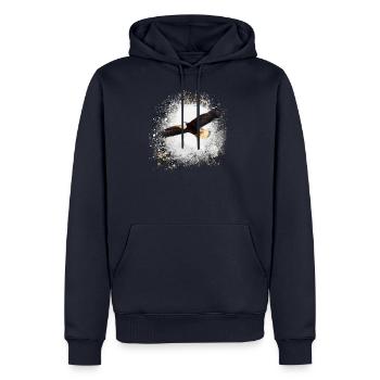 adler,graffiti ,malerei,eagle,fliegen,vogel - Männer Premium Bio Hoodie - Navy - Vorne - Nico (187cm)