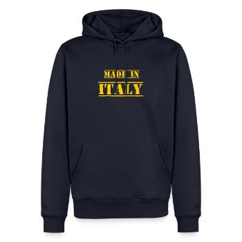 Made in italy Italienerin Italiener Geschenk - Männer Premium Bio Hoodie - Navy - Vorne - Nico (187cm)