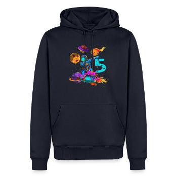 Astronaut In Space 5th Birthday - Men’s Premium Organic Hoodie - navy - Front - Nico (187cm)