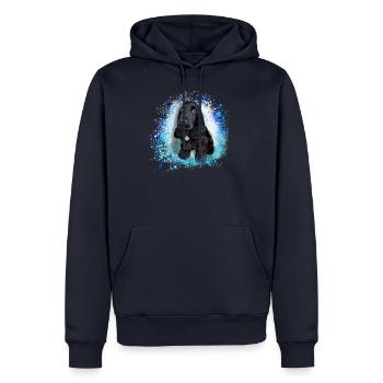 cockerspaniel ,schwarz,graffiti,malerei,blau,welpe - Männer Premium Bio Hoodie - Navy - Vorne - Nico (187cm)