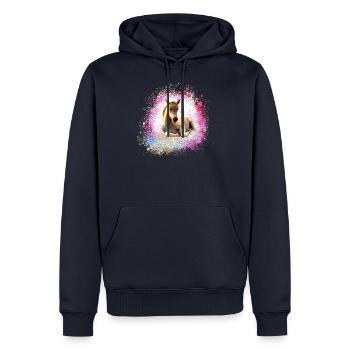 pony, rosa,fohlen, pferd, graffiti,malerei,pink - Männer Premium Bio Hoodie - Navy - Vorne - Nico (187cm)