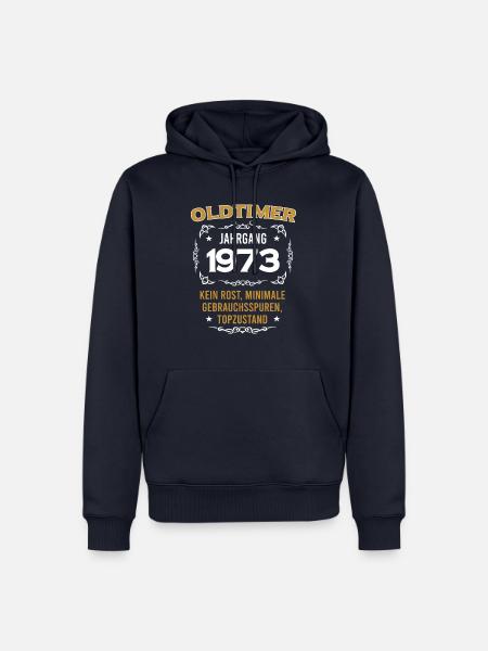 1973 Geboren Oldtimer Jung Geblieben Geburtstag - Männer Premium Bio Hoodie - Navy