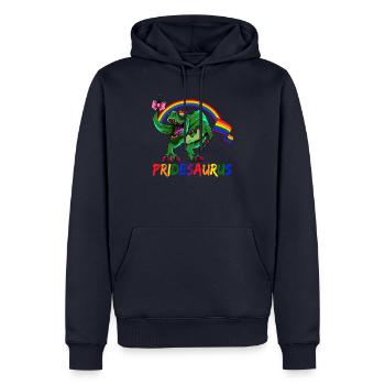 Pridesaurus Pride Gay T-Rex Dino - Men’s Premium Organic Hoodie - navy - Front - Nico (187cm)