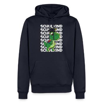 Schulkind Dino Einschulung Junge - Männer Premium Bio Hoodie - Navy - Vorne - Nico (187cm)