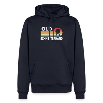 Old Schmetterhand Tischtennis Geschenk Retro Style - Männer Premium Bio Hoodie - Navy - Vorne - Nico (187cm)