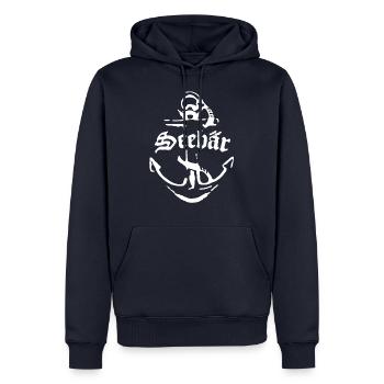 Seebär - Männer Premium Bio Hoodie - Navy - Vorne - Nico (187cm)