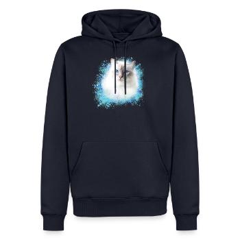 perserkatze,siamkatze,katze,blau katze, graffiti - Männer Premium Bio Hoodie - Navy - Vorne - Nico (187cm)