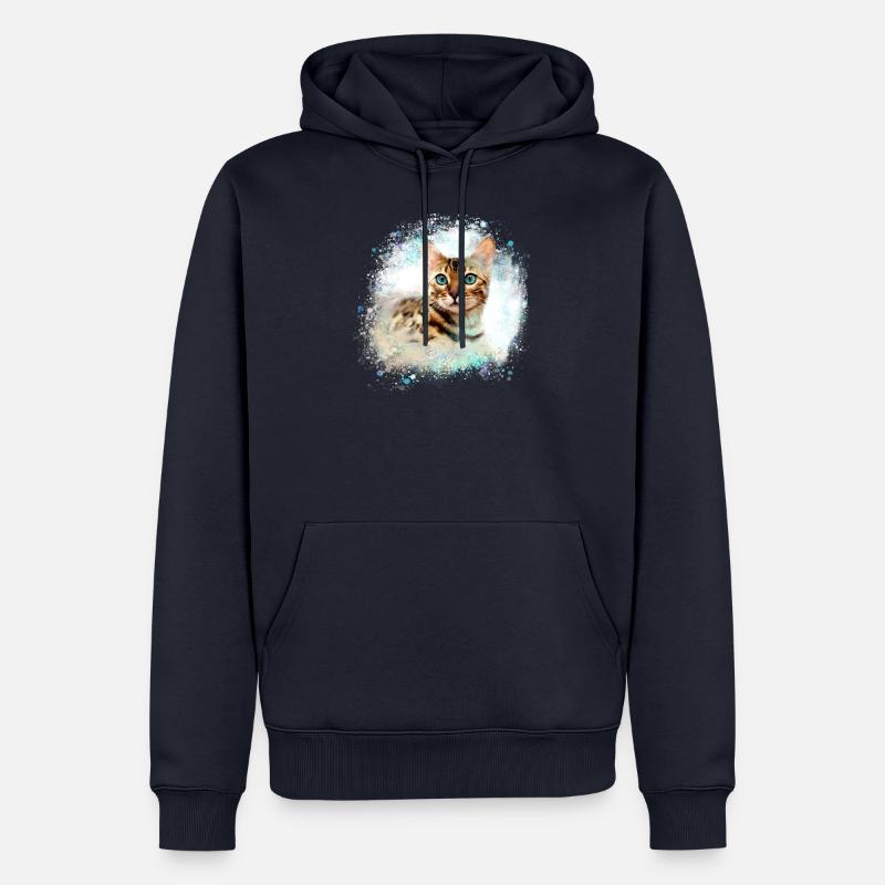 bengalkatze,katze,bengal,graffiti,malerei - Männer Premium Bio Hoodie - Navy