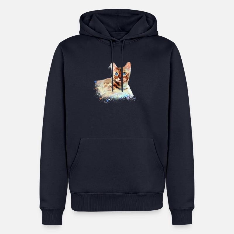 bengalkatze,katze,bengal,graffiti,malerei,aquarell - Männer Premium Bio Hoodie - Navy