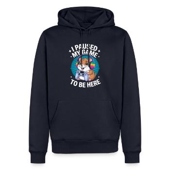 Faites une pause pour vous : Gamer Hamster ! - Sweat à capuche Premium bio Homme - bleu marine - Devant - Nico (187cm)