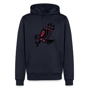 Indianer, Falke, Symbol, Tattoo Style, 23 Farben - Männer Premium Bio Hoodie - Navy - Vorne - Nico (187cm)