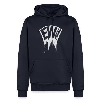 ew people citation drôle - Sweat à capuche Premium bio Homme - bleu marine - Devant - Nico (187cm)