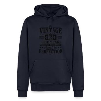 Vintage 1984 Vintage cadeau d’anniversaire - Sweat à capuche Premium bio Homme - bleu marine - Devant - Nico (187cm)