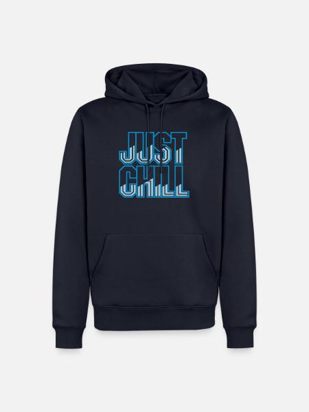 Just Chill Text Logo - Men’s Premium Organic Hoodie - navy