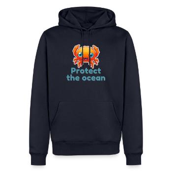 Protect the ocean - Men’s Premium Organic Hoodie - navy - Front - Nico (187cm)