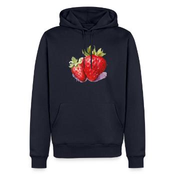 erdbeere - Männer Premium Bio Hoodie - Navy - Vorne - Nico (187cm)