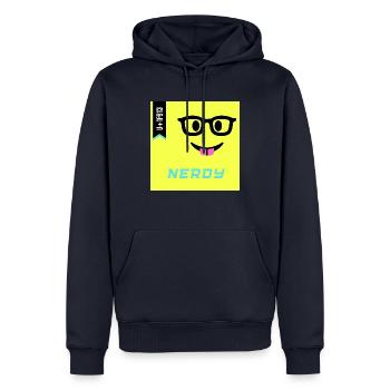 Emoji Day 2022 - Emoji Nerdy - Design A - Men’s Premium Organic Hoodie - navy - Front - Nico (187cm)