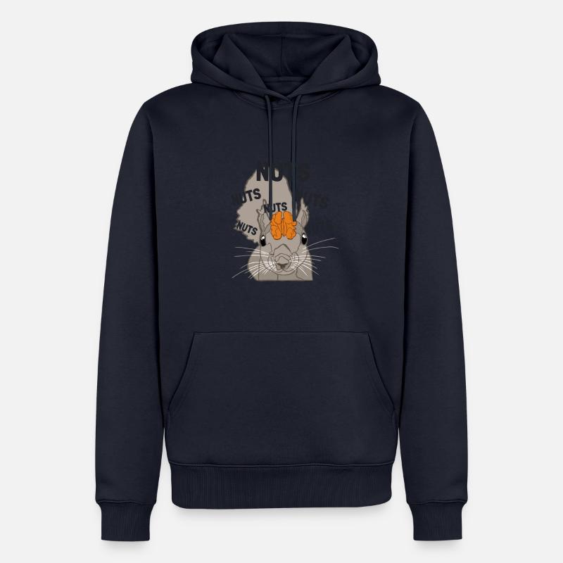 Nuts Brain Fuchshörnchen Grauhörnchen Squirrel - Männer Premium Bio Hoodie - Navy