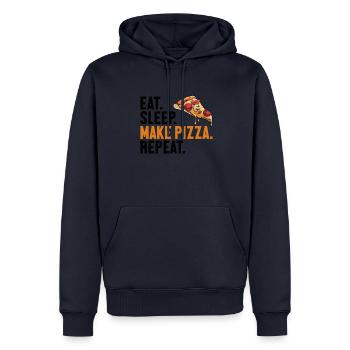 Eat Sleep Make Pizza Repeat Pizza Tray Pizza Oven - Men’s Premium Organic Hoodie - navy - Front - Nico (187cm)