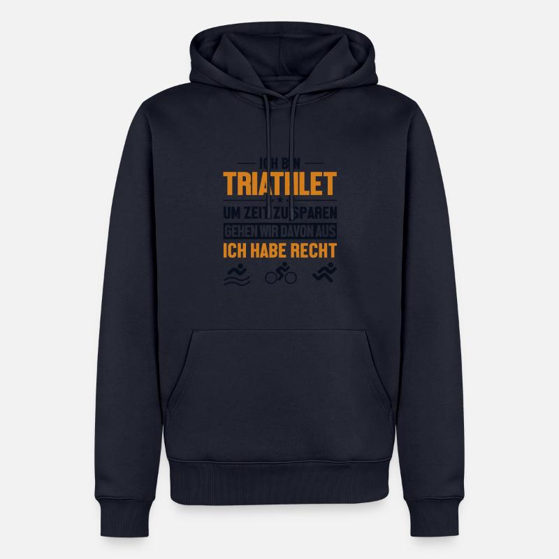 Triathlet hat immer Recht Triathlet Training - Männer Premium Bio Hoodie - Navy