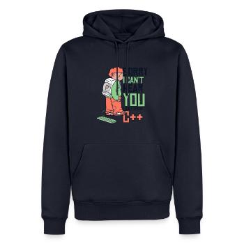 Can't Hear You Only Speak C++ Developer Coder - Männer Premium Bio Hoodie - Navy - Vorne - Nico (187cm)