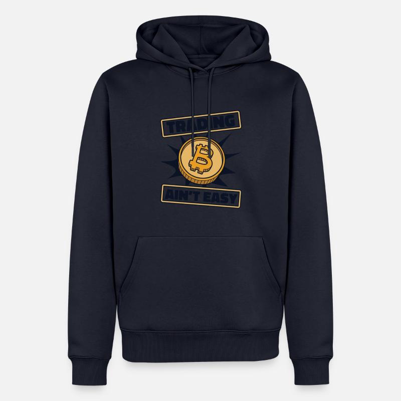 Trading Ain't Easy Blockchain Crypto - Männer Premium Bio Hoodie - Navy
