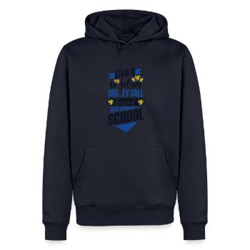 Living To Play Volleyball Forced To Go To School - Männer Premium Bio Hoodie - Navy - Vorne - Nico (187cm)