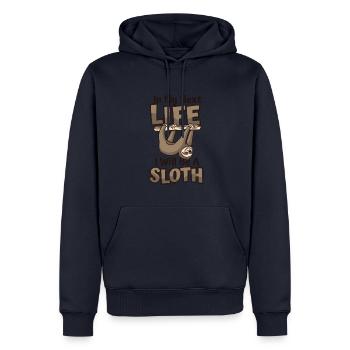 In meinem nächsten Leben werde ich ein Faultier sein Pilosa Folivora - Männer Premium Bio Hoodie - Navy - Vorne - Nico (187cm)
