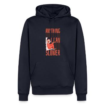 Ich kann alles langsamer machen Folivora Braunkehl - Männer Premium Bio Hoodie - Navy - Vorne - Nico (187cm)