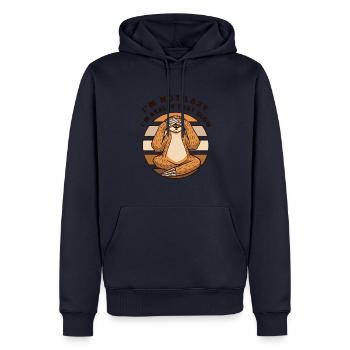 Ich bin wirklich so langsam Pilosa Folivora - Männer Premium Bio Hoodie - Navy - Vorne - Nico (187cm)