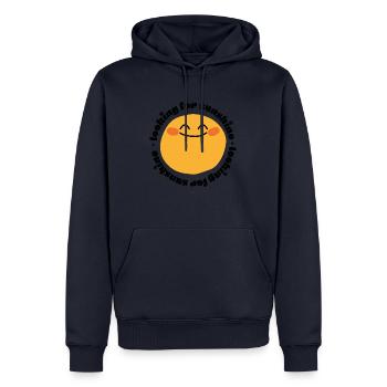 À la recherche de soleil - Sweat à capuche Premium bio Homme - bleu marine - Devant - Nico (187cm)
