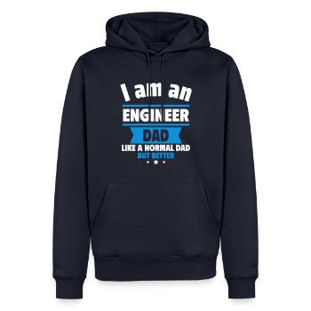 Dad Engineer, Father's Day Gift - Men’s Premium Organic Hoodie - navy - Front - Nico (187cm)