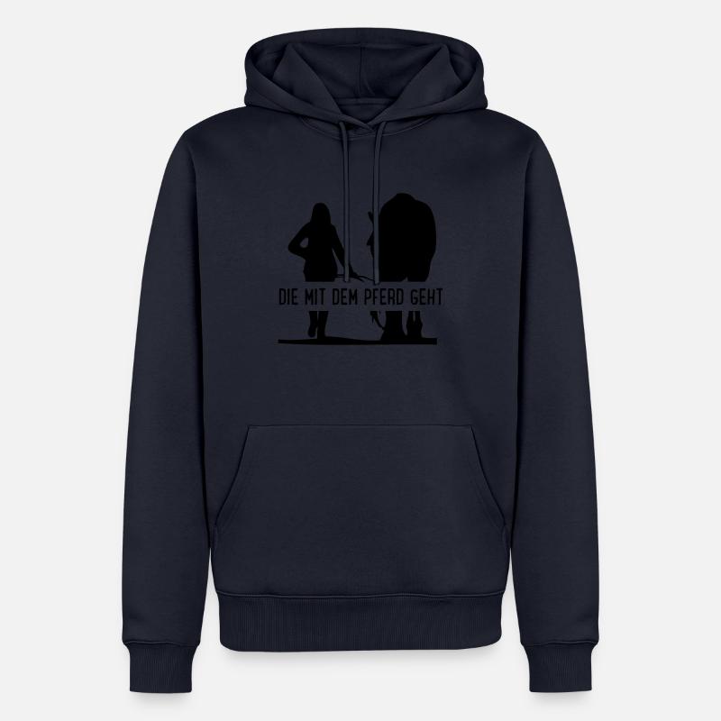 Die mit dem Pferd geht - Männer Premium Bio Hoodie - Navy