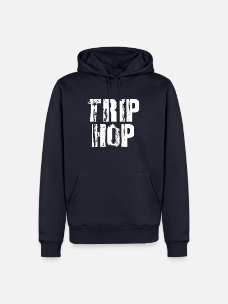 Trip Hop fettes Distressed-Logo-Design - Männer Premium Bio Hoodie - Navy