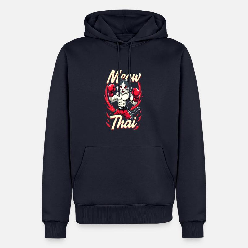 Drôle Muay Thai Boxe Muay Thai - Sweat à capuche Premium bio Homme - bleu marine