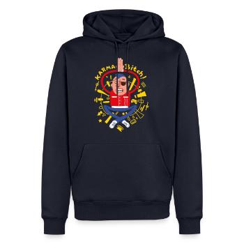 Meditating punk - Men’s Premium Organic Hoodie - navy - Front - Nico (187cm)