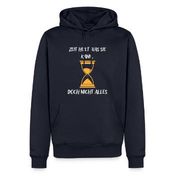 Zeit heilt was sie kann - Männer Premium Bio Hoodie - Navy - Vorne - Nico (187cm)