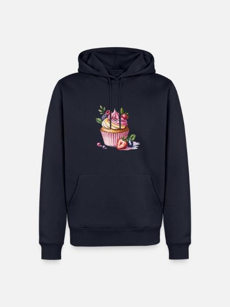 Beeren Cupcake: Süße Versuchung - Männer Premium Bio Hoodie - Navy