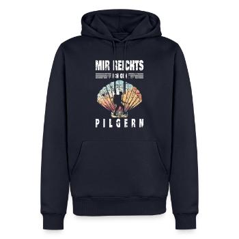 Pilgern - Männer Premium Bio Hoodie - Navy - Vorne - Nico (187cm)