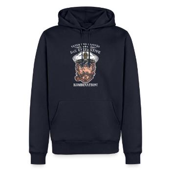 Vater und Kapitän: Die ultimative Kombination! - Männer Premium Bio Hoodie - Navy - Vorne - Nico (187cm)