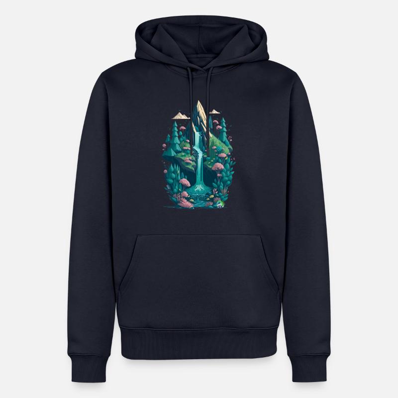 Peace Mountains - Männer Premium Bio Hoodie - Navy