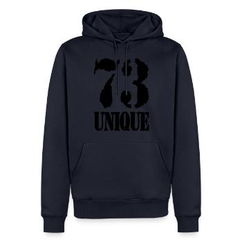 73 - Männer Premium Bio Hoodie - Navy - Vorne - Nico (187cm)