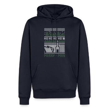 Noël - Sweat à capuche Premium bio Homme - bleu marine - Devant - Nico (187cm)