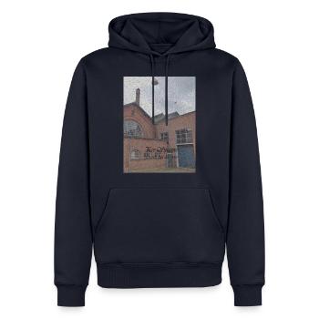 Découverte rétrospective n° 003 - Sweat à capuche Premium bio Homme - bleu marine - Devant - Nico (187cm)