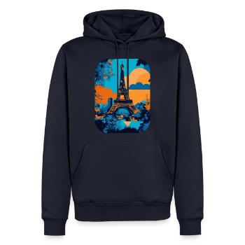 Eiffelturm – minimalistisch 🗼 - Männer Premium Bio Hoodie - Navy - Vorne - Nico (187cm)