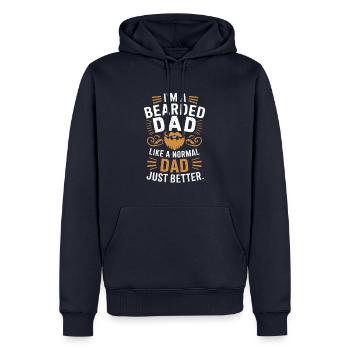 Bartträger Papa: Einfach Besser! - Männer Premium Bio Hoodie - Navy - Vorne - Nico (187cm)